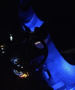 LEDGlow 4pc Blue LED Interior Footwell Underdash Neon Lighting Kit for Cars & Trucks - 7 Unique Patterns - Music Mode - 8 Brightness Levels - Auto Illumination - Includes Cigarette Power Adapter 38 71k67rgeNL 1