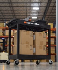 Offex 32" x 18" Mobile Multipurpose Utility Tub Cart with 2 Shelves and Push Handle - Black, Great for Warehouse, Garage and More 17 71k75tEW3lL