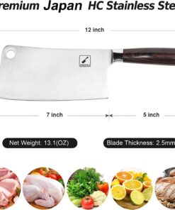 imarku Cleaver Knife 7 Inch Meat Cleaver - SUS440A Japan High Carbon Stainless Steel Butcher Knife with Ergonomic Handle, Ultra Sharp, Useful Kitchen Gadgets for Home and Restaurant 19 71k7Dfow7aL