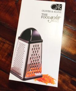 Oliver & Kline Boxed Grater, Stainless Steel Box Surface Glide Technology & Vegetable Slicer Grater with Container for Storage Space A+ Kitchen Gift-4 Sided for Vegetables, Fruit 34 71k82ftTg L