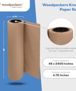Woodpeckers Kraft Paper Roll 48 X 2400 Inch - Brown Craft Paper Table Cover Packing Wrapping Paper 48" x 2400" Kraft Rolls Single Roll 14 71k8aP1qTrL