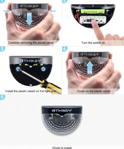 OTHWAY Solar Fence Post Lights Wall Mount Decorative Deck Lighting, Black, 4 Packs 32 71kASOk7m L