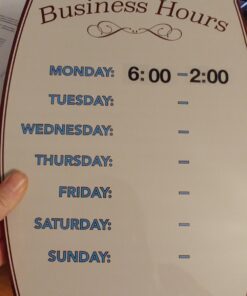 Cosco Business Hours Boutique Sign Static Cling Numbers Included 8 x 12 inches (098392) 9 71kBGKiLaqL