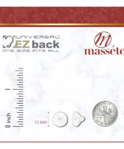 Alternative view of Universal EZback Earring Backs Soft Clear Silicone and 14k White Gold Medium 2 Pairs Medium - 2 Pairs