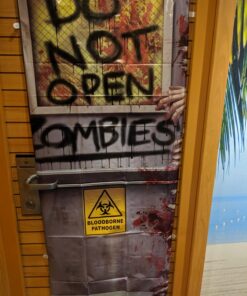 Beistle Zombie Lab Door Cover, 5’ x 30” – Plastic for Indoor & Outdoor Use – Easily Display – Halloween Decorations, Horror Front Door Cover, Scary Haunted Decor Zombies Lab 19 71kDJmsm 8L