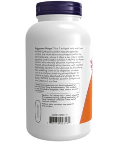 Sunflower Lecithin 1200 mg Soy-Free, Non-GMO - 200 Softgels 200 Count (Pack of 1) 23 71kDL6DbJhL