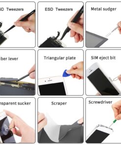 Kaisi Professional Electronics Opening Pry Tool Repair Kit with Metal Spudger Non-Abrasive Carbon Fiber Nylon Spudgers and Anti-Static Tweezers for Cellphone iPhone Laptops Tablets and More, 20 Piece 33 71kDSdZPtWL