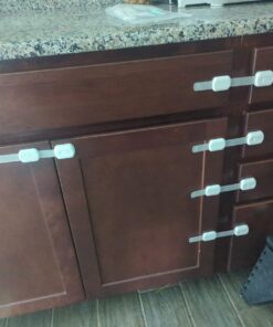 SKYLA HOMES Baby Locks (8-Pack) Child Safety Cabinet Proofing - Safe Quick and Easy 3M Adhesive Cabinet Drawer Door Latches No Screws & Magnets Multi-Purpose for Furniture Kitchen Ovens Toilet Seats 8 Count (Pack of 1) White 37 71kDm52a9cL