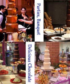 NEWTRY 7 Tiers Stainless Steel Chocolate Fondue Fountain Machine 17.64lbs Capacity 86~230℉Adjustable For Home Party Restaurant (110V) 110V 13 71kDrcAr6EL