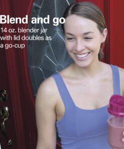 Alternative view of Hamilton Beach Portable Blender for Shakes and Smoothies with 14 Oz BPA Free Travel Cup and Lid, Durable Stainless Steel Blades for Powerful Blending Performance, Raspberry (51131) 14 oz. 1 Jar