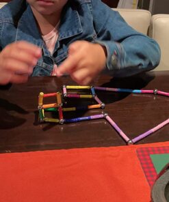 ELONGDI 130 Pieces - Magnetic Building Sticks Building Blocks Set, Magnet Educational Toys Magnetic Blocks Sticks Stacking Toys Set, Non-Toxic Building Toy 3D Puzzle with Storage Bag 38 71kENIjQ6mL