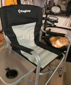 KingCamp Heavy Duty Camping Director Chair Outdoor Folding Chairs for Adults Oversized Camp Chair with Side Table, Cooler Bag, Padded Arms, for Fishing Sports Beach Picnic, Iron, Support 330lbs 22 71kEV7UcmL