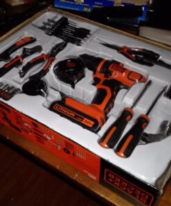 BLACK+DECKER 20V Max Drill & Home Tool Kit, 68 Piece (LDX120PK) 20V Home Tool Kit 61 71kEmgUuBL
