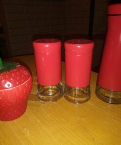 Retro-Styled Stainless Steel Salt and Pepper Shakers (Red), By Home Basics | 2 Piece Shakers for Salt, Pepper, Cumin, Cinnamon, Paprika, and More | With See-Through Glass Bases Red 1 of Each 32 71kFrbmtXXL