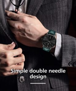 BEN NEVIS Watch, Mens Watch, Minimalist Fashion Simple Wrist Watch Analog Date with Leather Strap GreenBlack 12 71kGcyi8HaL