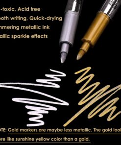 Alternative view of Dyvicl Premium Metallic Markers Pens - Silver and Gold Paint Pens for Black Paper, Glass, Rock Painting, Halloween Pumpkin, Card Making, Scrapbook Album, Christmas DIY Art Craft Kids, Set of 4