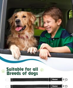 Vastar 2 Packs Adjustable Pet Dog Cat Car Seat Belt Safety Leash Vehicle Seatbelt Harness Black 25 71kHg8BTk4L