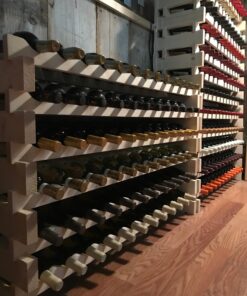 Stackable Modular Wine Rack Wine Storage Rack Holder Display Shelves for Wine Cellar or Basement, Freestanding Wine Rack Thick Wood Wobble-Free (Unfinished, 12 X 6 Rows (72 Slots)) 34 71kHx4mPzSL