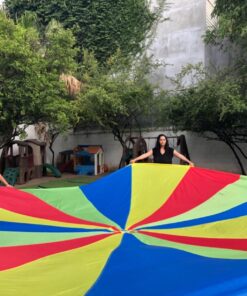 Sonyabecca Parachute, Play Parachute 10ft 12ft 16ft with 12 Handles 20ft 24ft with 16 Handles for Kids Cooperation Group Play 26 71kJ9j4xmYL