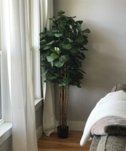 Nearly Natural 6ft Fiddle Leaf Fig Artificial Trees, 72in, Green 72 in 54 71kJzjSS5L