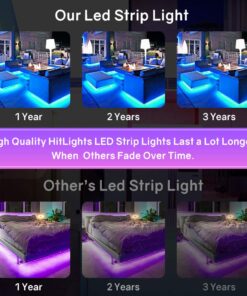 32.8ft Smart RGB LED Strip Lights, Music Sync Color Changing LED Lights Strip for TV Room Tiktok Party Work with Alexa Google Home, Remote, Voice Activated, APP Control (16.4ft+16.4ft) 2 X 16.4FT Remote, Voice Activated, APP Colorful 12 71kK4yaIUL