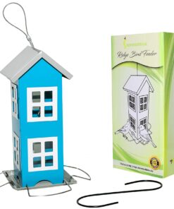 Sherwoodbase Ridge - Wild Bird House Feeder, Weatherproof Design for Easy Cleaning & Refills, Comes with Hook to Hang on Tree, Poles in Backyard Garden, Patio; Gift idea for Parents (Blue) 22 71kKD9moxUL