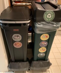 Rubbermaid Commercial Products Slim Jim Plastic Rectangular Trash/Garbage Can With Venting Channels, for Kitchen, Office, Workspace, 23 Gallon, Black - FG354060BLA 1 21 71kKqGg7fRL