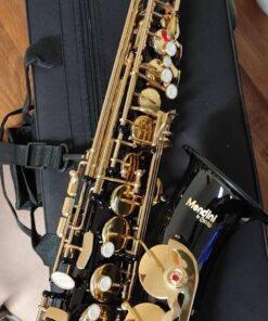 Mendini By Cecilio Eb Alto Saxophone - Case, Tuner, Mouthpiece, 10 Reeds, Pocketbook- Black & Gold E Flat Musical Instruments 37 71kMh IJL