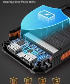 Mregb Power Bank,Solar Charger,36800mAh 5V3.1A QC 3.0 Dual 2 USB Port Built-in Powerful Flashlight IPX7 Waterproof Dustproof Shockproof(Deep Orange) Deep Orange 12 71kNh5eqjBL