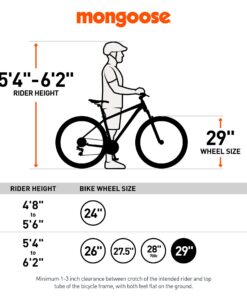 Mongoose Impasse Full Suspension Mountain Bike, Men and Women, 18-Inch Aluminum Frame, 29-Inch Wheels, Front and Rear Disc Brakes, Twist Shifters, 21-Speed Rear Deraileur, Silver 27 71kNoYziUNS