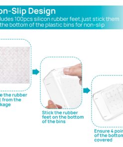 Vtopmart 25 PCS Clear Plastic Drawer Organizers Set, 4-Size Versatile Bathroom and Vanity Drawer Organizer Trays, Storage Bins for Makeup, Bedroom, Kitchen Gadgets Utensils and Office 34 71kO9WvwRLL