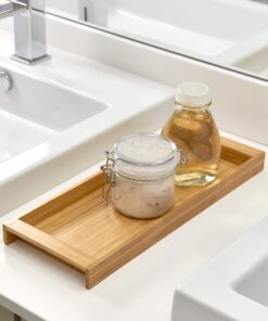 Alternative view of iDesign Formbu Wood Tabletop Storage Tray Wooden Organizer for Tissues, Candles, Soap, Hand Towels, Toilet Paper, 6.1" x 16" x 1.2", Natural Bamboo