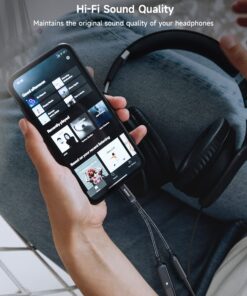 ZOOAUX USB C to 3.5mm Headphone and Charger Adapter,2 in 1 USB C to Aux Audio Jack with PD 60W Fast Charging Dongle Cable Cord for iPhone 15/15 Pro Max,Galaxy S23/S22/S21 Ultra, iPad Pro,Pixel(Black) Black 23 71kPgmt4dwL