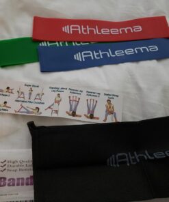 Athleema Set of 3 Loop Resistance Bands 12" X 2" Won't Roll, Non-Slip, Non-Stick, Ultra Durable 16 71kPk bswsL