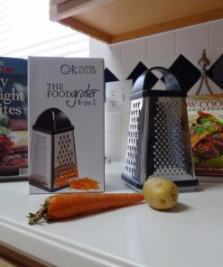 Oliver & Kline Boxed Grater, Stainless Steel Box Surface Glide Technology & Vegetable Slicer Grater with Container for Storage Space A+ Kitchen Gift-4 Sided for Vegetables, Fruit 33 71kPuU9gJNL