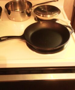 Lodge 10 Inch Cast Iron Chef Skillet. Pre-Seasoned Cast Iron Pan with Sloped Edges for Sautes and Stir Fry. 10" 40 71kQ3JueRML