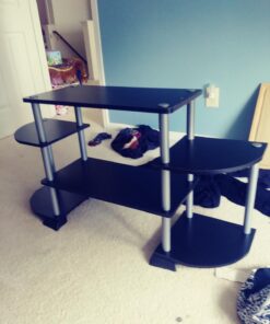 Furinno Turn-N-Tube Rounded Corner TV Entertainment Center, Black/Grey 6-Tiers with Round Corner 30 71kQF3Hdw8L