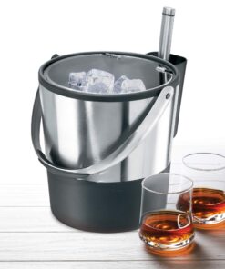 Oggi Insulated Ice Bucket, 4 Quart / 3.8 L, Stainless Steel, Black 4-Quart Stainless Steel Bucket with Ice Scoop 24 71kSJAsQWyL