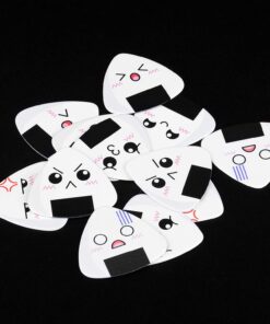 Dulphee Guitar Picks, Ukulele Picks White Sushi Rice Balls Pattern Guitar Picks Classical Triangle 0.96mm Heavy Guitar Plectrums 12 Pack for Bass, Acoustic & Electric Guitars White Rice Ball 12 pack 24 71kT8BKYdBL