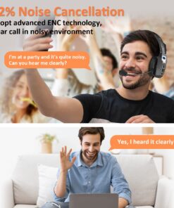 Alternative view of LEVN Bluetooth Headset with Microphone, Trucker Bluetooth Headset with AI Noise Cancelling & Mute Button, Wireless On-Ear Headphones 60 Hrs Working Time, for Trucker Home Office Remote Work Zoom LE-HS012