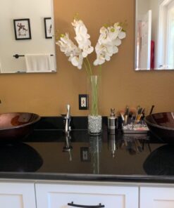 Aquaterior Modern Bathroom Round Artistic Tempered Glass Vessel Vanity Sink Bowl Basin Spa (FAUCET NOT INCLUDED) Flame Red 40 71kUg6LbyVL