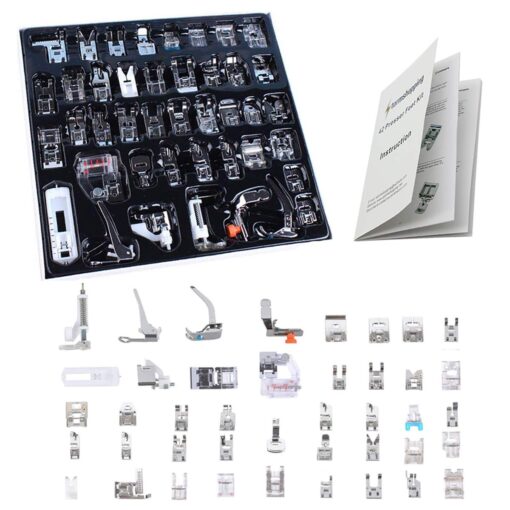 Professional Domestic 42 PCS Sewing Machine Sewing Foot Presser Foot Set with Manual for Brother, Singer, Babylock, Janome, Elna, Toyota, New Home, Simplicity and Kenmore Low Shank Sewing Machines