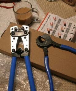 iCrimp Battery Cable Lug Crimping Tool for 8, 6, 4, 2, 1, 1/0 AWG Heavy Duty Wire Copper Lugs, Battery Terminal, with Wire Shear Cutter HX-50BI 56 71kVzvre2L