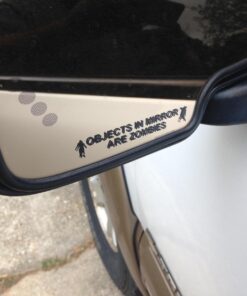 BERRYZILLA Objects in Mirror are Zombies Decal - Walking Zombie Bio Hazard Scary Dead Outbreak Response Black Etched Glass Vinyl Funny Sticker 24 71kWcWRsDL