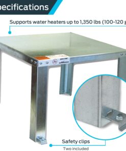 HoldRite QuickStand 30 Inch Water Heater Stand, Up to 100 Gallons, Unassembled, 40-S-30-U 30 in. x 100 Gallons Aluminum 7 71kXQjmRY0L