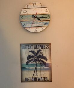 Grazing 12 Inch Wood Wall Clocks Silent Non Ticking Battery Operated,Rustic Decorative Coastal Farmhouse Clock for Bathroom Kitchen Bedroom Living Room Sky Blue 12inch 29 71kaMQieFXL