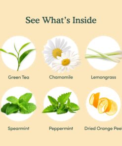 Alternative view of VAHDAM, Chamomile Mint Citrus Green Tea Leaves (100 Cups/7oz) Essential Herbs | Green Tea Leaves, Chamomile, Peppermint, Spearmint, Orange Peels, Lemongrass | High Elevation Grown | Vacuum Sealed
