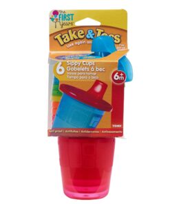 The First Years Take and Toss Spill-Proof Sippy Cup, Assorted, Pack of 6 6 Count (Pack of 1) Cups w/ Spill Proof Lid 25 71kcY gEBxL