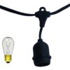 String Light Company Vintage 48-Ft Outdoor Commercial String Lights with 15 Suspended Sockets and 15 Clear S14 Bulbs, 16 Gauge Black Cord Clear Bulbs 7 71kclsbxZKL