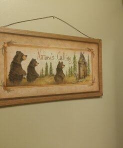 Natures Calling Country Bathroom Sign Outhouse Lodge Bath Decor Moon Stars Bears size 7x13 16 71keHjU7jL